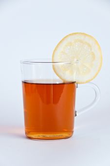 Glass Of Hot Black Tea With Lemon Stock Photo Glass Of Hot Black Tea With Lemon Stock Photo
