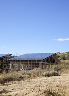Solar Panels On Roof Stock Image