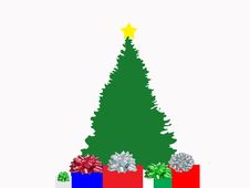 Christmas Tree And Gifts Royalty Free Stock Photography