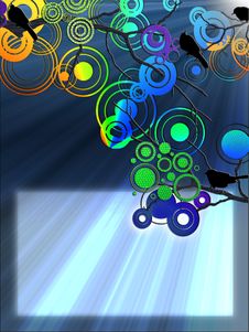 Colorful Circles And Birds Background Royalty Free Stock Photos Colorful Circles And Birds Background Royalty Free Stock Photos