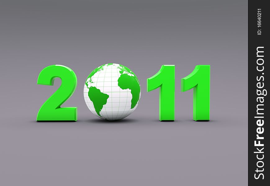 3d new year 2011 illustration