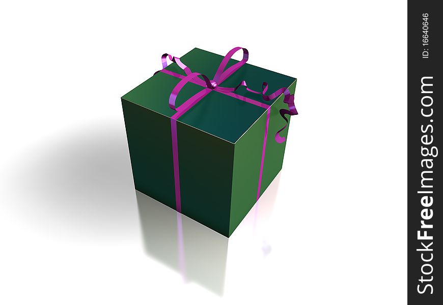 3D-modelled gift representing notions such as christmas, birthday, festive season, consumerism and celebration of an event