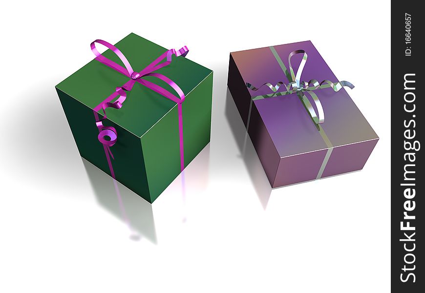 3D-modelled gifts representing notions such as christmas, birthday, festive season, consumerism and celebration of an event