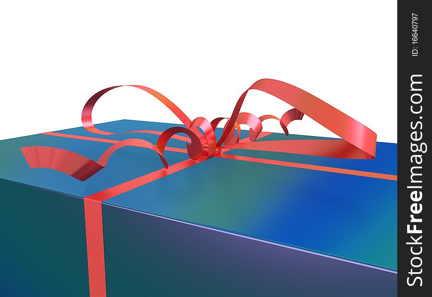 3D representation of a wrapped gift