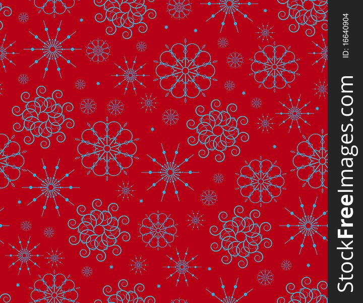The red background with snowflakes. Seamless. The red background with snowflakes. Seamless