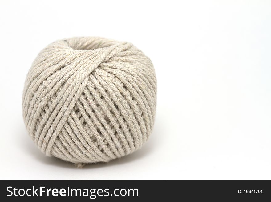 Ball of string on white background. Ball of string on white background