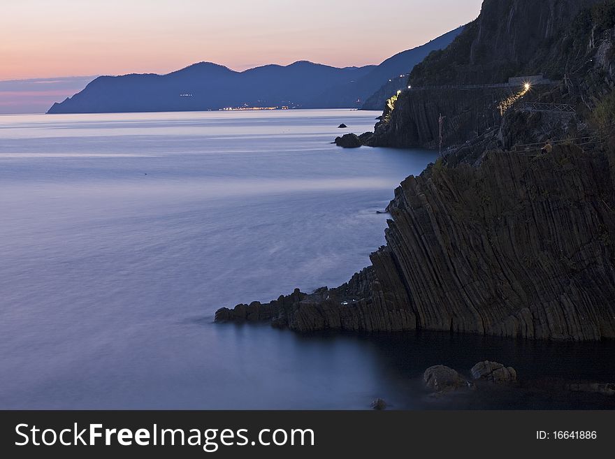 The shoreline in Cinque Terre national park - Italy. The shoreline in Cinque Terre national park - Italy.