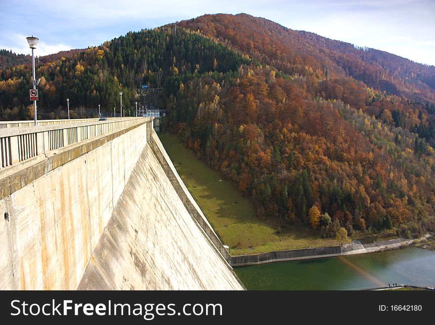 Bicaz Dam in autumn season - Romania
