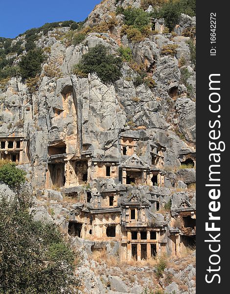 Lycian tombs in Turkish town Demre