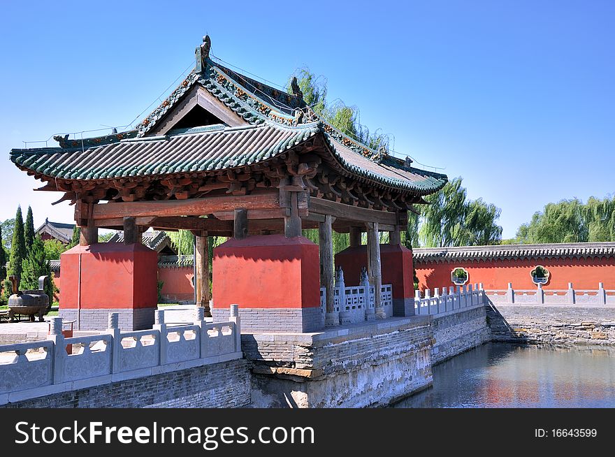 Beautiful and featured garden and pool in Chinese traditional temple, with historic architecture. Beautiful and featured garden and pool in Chinese traditional temple, with historic architecture.