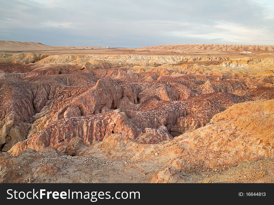 Colorful eroding land in the west of Asia