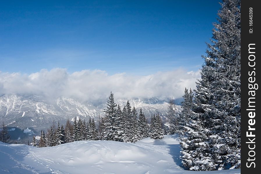 Mountains under snow. Ski resort Schladming . Austria. Mountains under snow. Ski resort Schladming . Austria