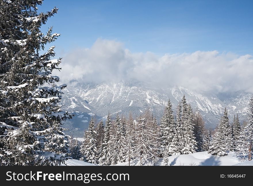 Mountains Under Snow. Schladming . Austria