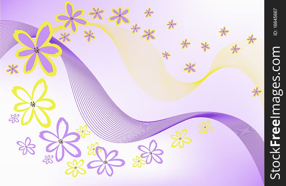 Flowers On Purple Background