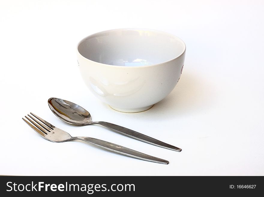 A bowl and spoon