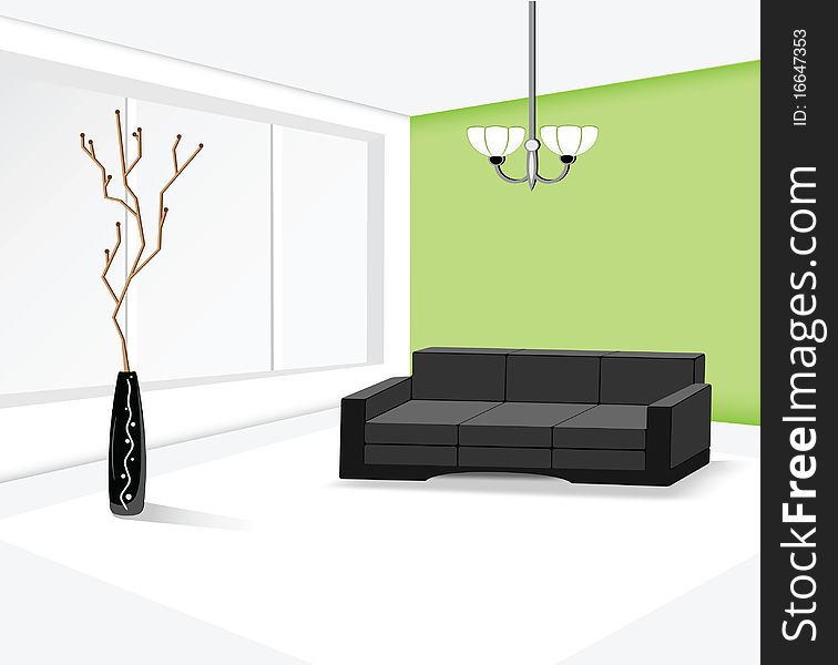 Illustration of the contemporary design of the guest room. Illustration of the contemporary design of the guest room