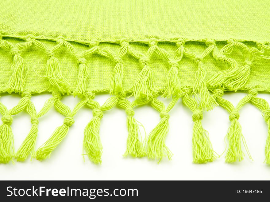 Green table cloth with knots
