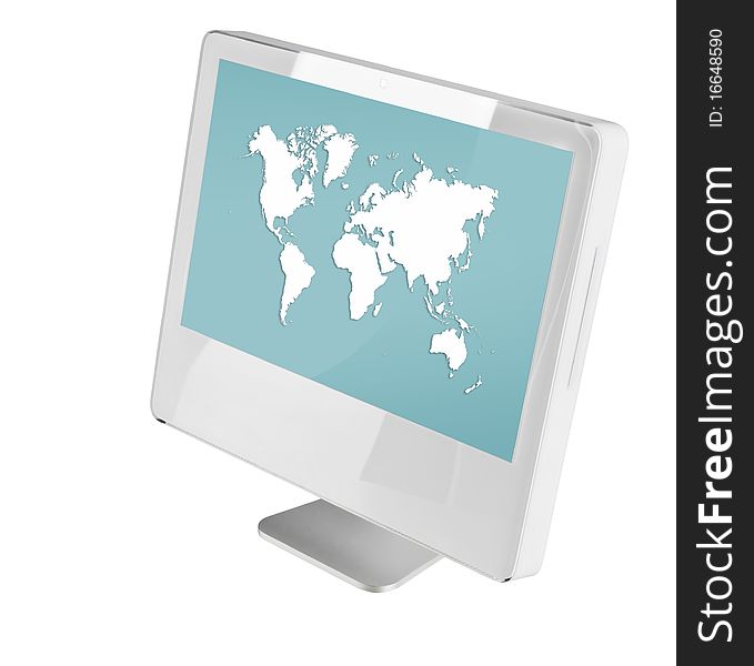 Monitor isolated with clipping path