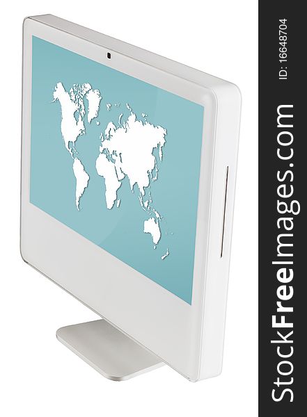 Modern monitor isolated with clipping path