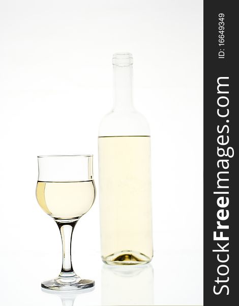 White wine in a bottle and a glass