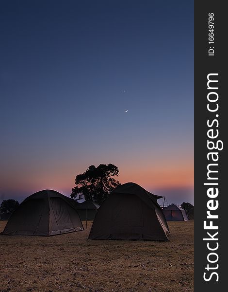 Night in a camp near ngorongoro. Night in a camp near ngorongoro