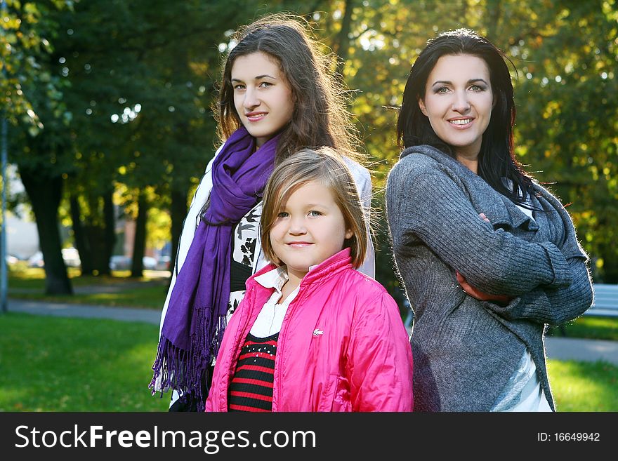 Family in autumn park