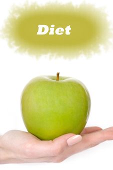 Green Apple In A Beautiful Hand Of Woman Stock Image Green Apple In A Beautiful Hand Of Woman Stock Image