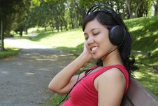 Woman Listening To Music Royalty Free Stock Photography Woman Listening To Music Royalty Free Stock Photography