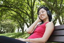 Woman Listening To Music Stock Photography Woman Listening To Music Stock Photography