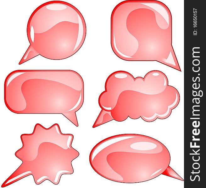 Red Speech bubbles different forms. Red Speech bubbles different forms