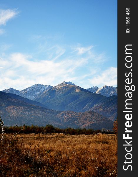 Mountains landscape in a warm autumn. Mountains landscape in a warm autumn