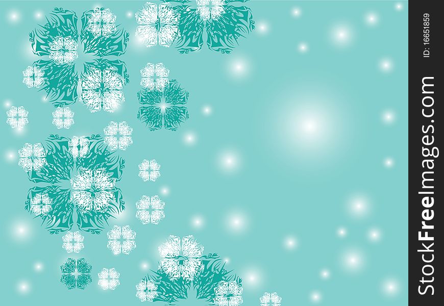 Christmas and new year background with snowflakes and space for text
