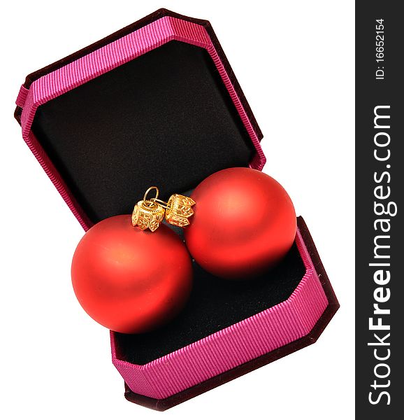 Christmas balls in small box for a gift