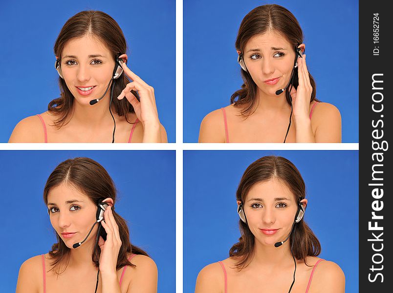 Beautiful Woman And Headset