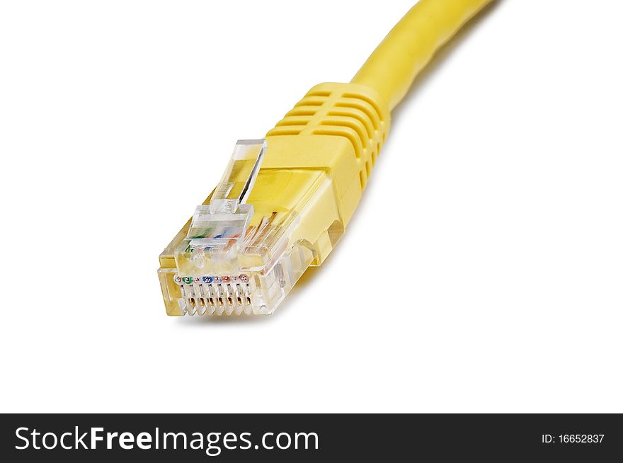 Plug and ethernet cable (clipping path)