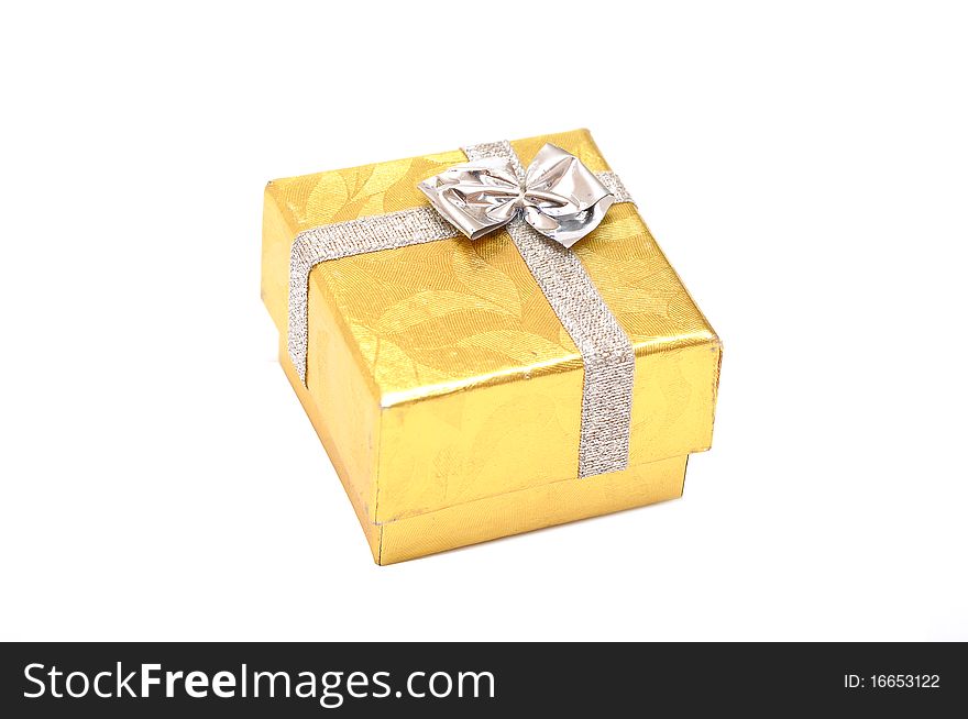 Christmas gift boxes with ribbons on white. Christmas gift boxes with ribbons on white