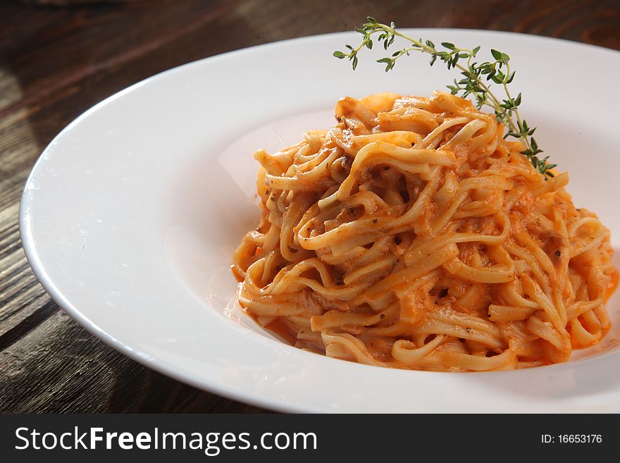 Tasty food on a plate in a cafe