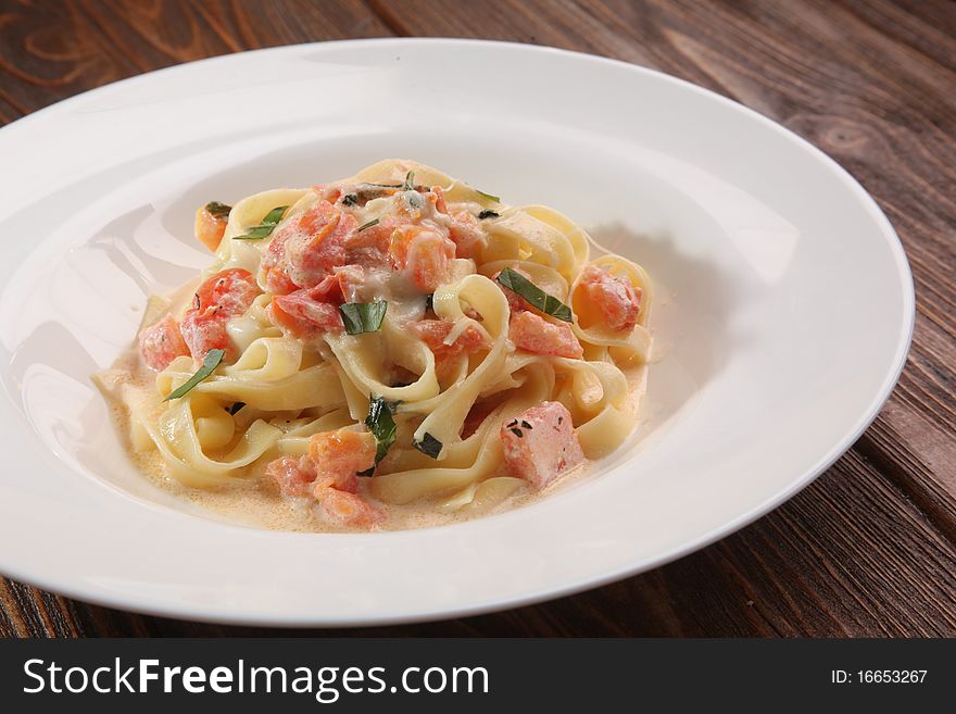 Tasty food on a plate in a cafe