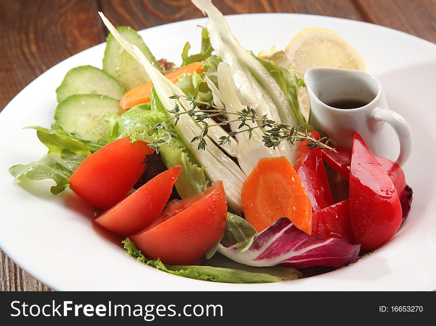 Tasty food on a plate in a cafe