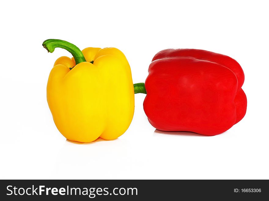 Fresh paprika isolated on white background