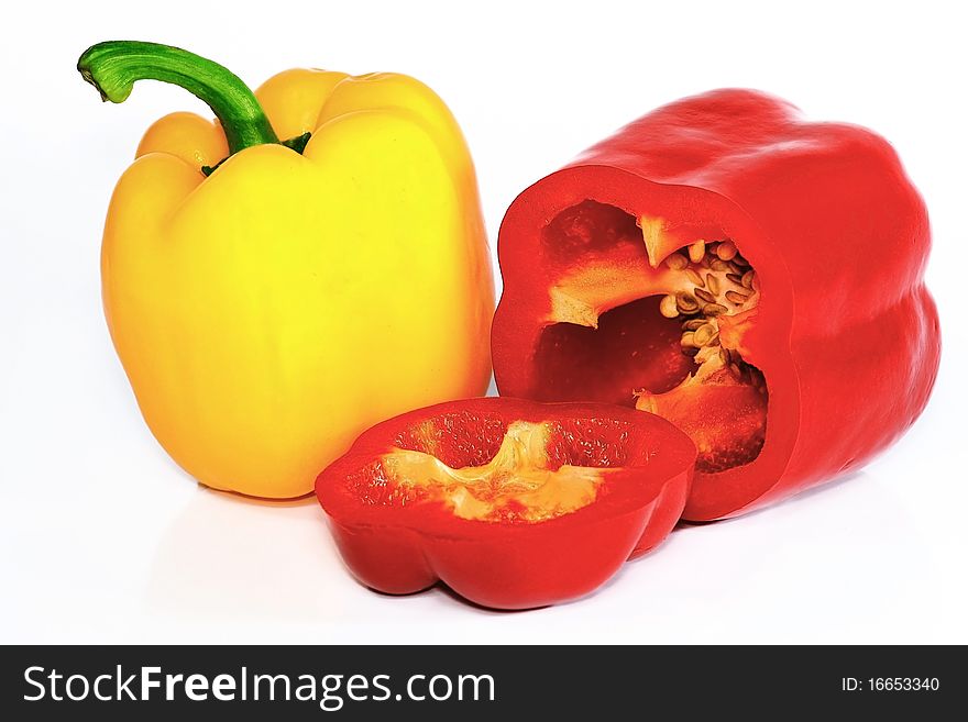 Fresh paprika isolated on white background