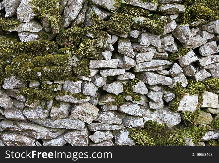 Dry Stone Wall With Moss