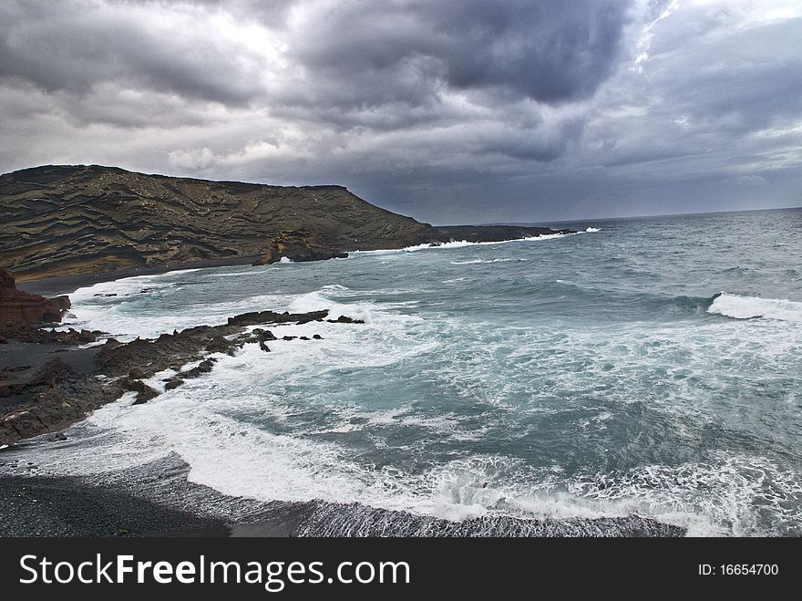 The coast of lanzarote island