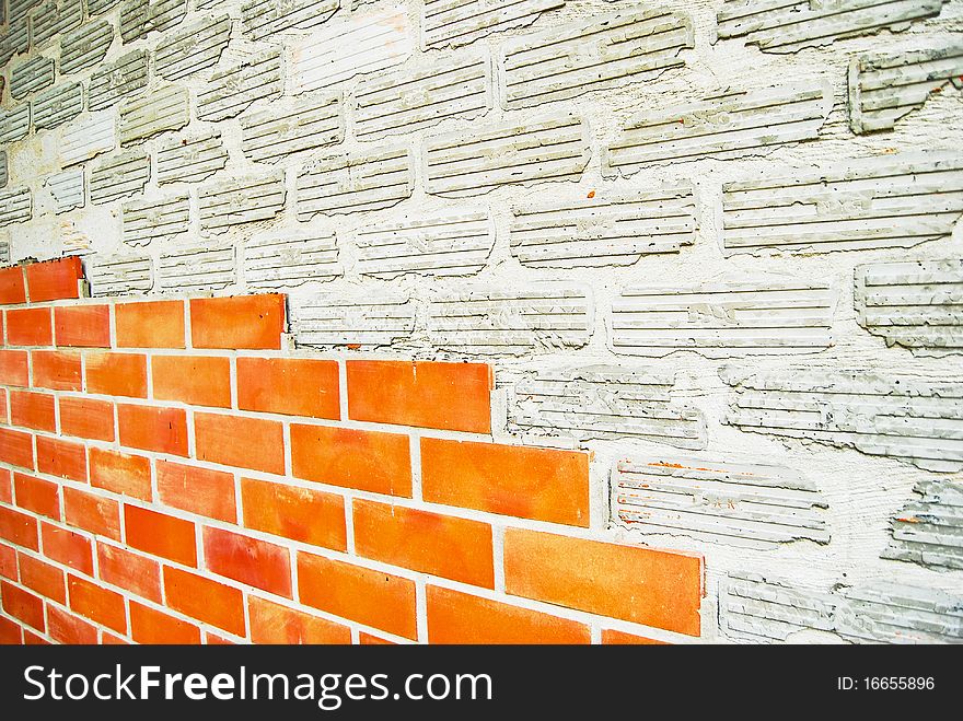 Old brick wall cracked abstract background