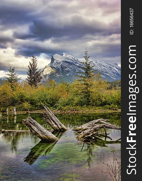 Mt. Rundle as seen from the Vermilion Lakes. Banff National Park, Alberta, Canada. Mt. Rundle as seen from the Vermilion Lakes. Banff National Park, Alberta, Canada