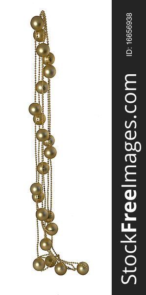 Golden christmas chain with balls