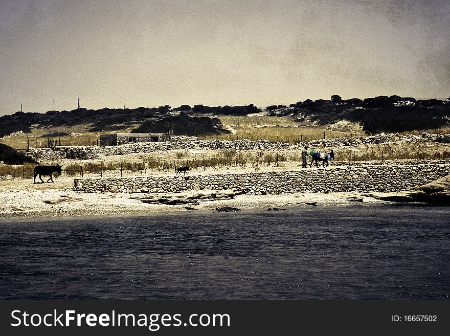 Old style Greek island scenery. Old style Greek island scenery