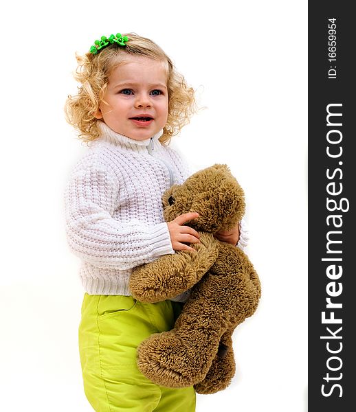 Cute llittle child with bear