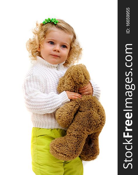 Cute little child with bear