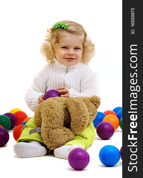 Portrait of little child in studio. Portrait of little child in studio